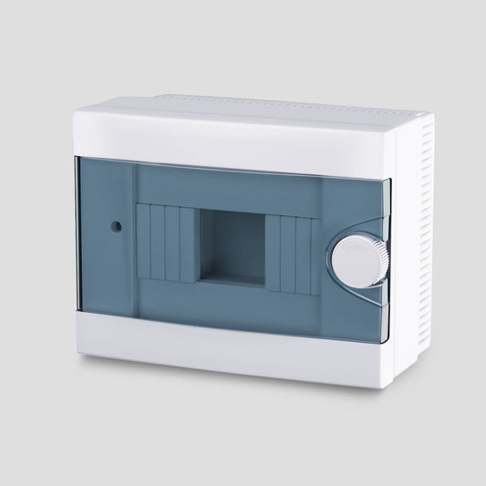 ARS modulaarne lülituskapp 2-6 MOD (6 kaitsmeid), pinnapealne lülituskapp, plastik, läbipaistev uks IP40, 341212