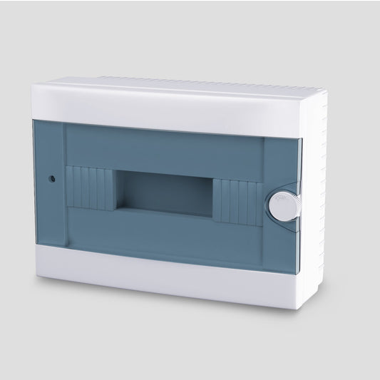 ARS modulaarne lülituskapp 12 MOD (12 kaitsmeid), pinnapealne lülituskapp, plastik, läbipaistev uks IP40, 341218