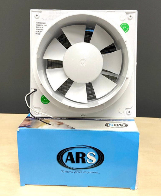 ARS - valge seinale paigaldatav telgventilaator vannituba / WC valge, vaikne 200mm, 300 m3/h, 340049