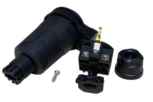 Hermetic black rubber socket IP54 with valve 2P+Z 16A 250V SCHUKO RDP-F Bylion