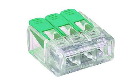 Push-in spring clamp connector, 3-pole