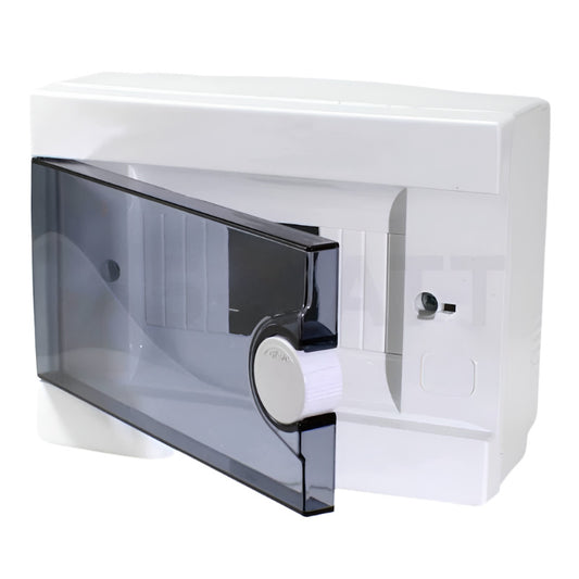 ARS modulaarne lülituskapp 12 MOD (12 kaitsmeid), pinnapealne lülituskapp, plastik, läbipaistev uks IP40, 341218