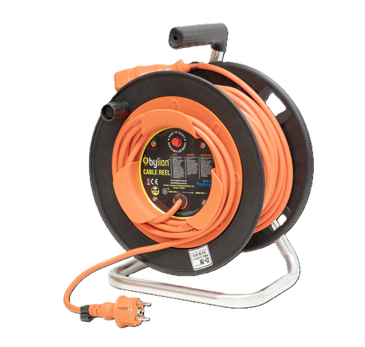 Kaablirull IP20 prantsuse tüüp, 4x pesa 3G2,5mm² L=40m+2m Kaabli värvus: oranž, prantsuse tüüp