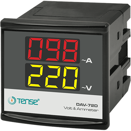 DAV-72D paneelile paigaldatav digitaalne amper- ja voltmeeter vahelduvvoolu 100 amprit, 150 V