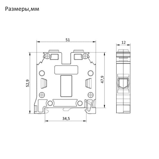 ONKA 16mm2 PE kruviklemmiplokk DIN-klemmiühendused 2-juhtmelised hallid, 1010532