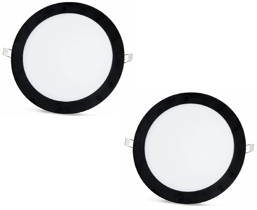2 tk - SLIM LED paneel must raam külmvalge /6500K 18W / 1620Lm ümmargune süvistatav ümmargune (toiteallikas kaasas) 6500K YL10-1800-S