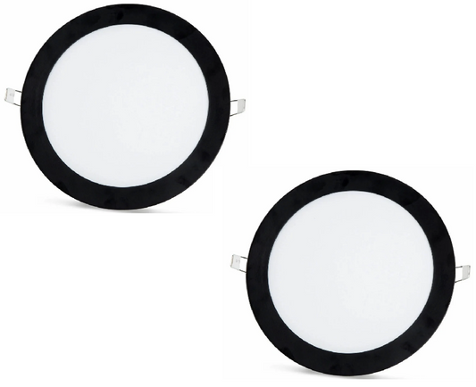 2 tk - SLIM LED paneel must raam külmvalge /6500K 18W / 1620Lm ümmargune süvistatav ümmargune (toiteallikas kaasas) 6500K YL10-1800-S
