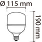 NOAS 40W (300W) LED lamp TORCH type, warm white / 3200K, 3600 Lm, YL95-4002