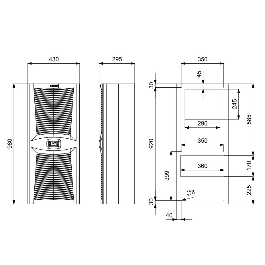 Kliimaseadmed jaotuskilpidele / Cooler 2100W, PAD2100.01, Plastim