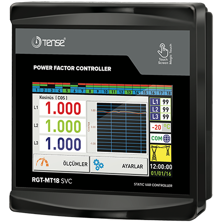 RGT-MT18 - Reaktiivvõimsuse kontroller 18 taseme +TCR koos RS485 ModBus'iga