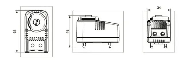 Bimetalltermostaat 0-60C NC, PTHT, Plastim