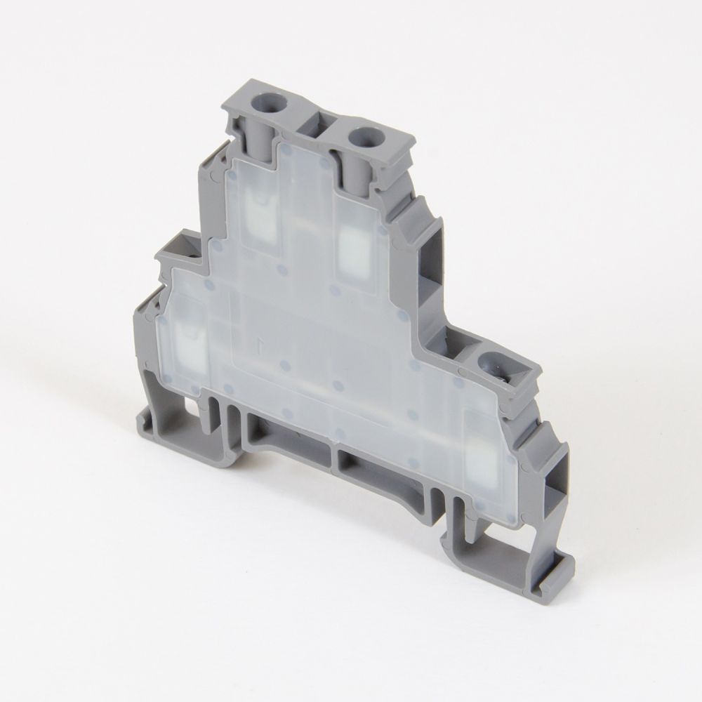 ONKA 4mm2, 2-level screw terminal block DIN terminal connections 4-wire gray, 1010368