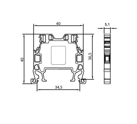 ONKA 1,5 mm2 kruviklemmiplokk DIN-klemmiühendused 2-juhtmeline sinine, 1010005