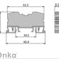 ONKA 6mm2 suspension terminal block DIN rail terminal 2-wire blue, 1020037