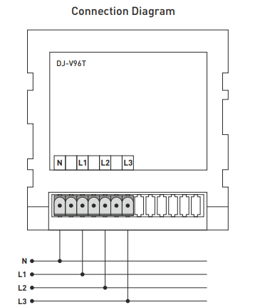 DJ-V96T Panel Mount Digital Three Phase Voltmeter for AC
