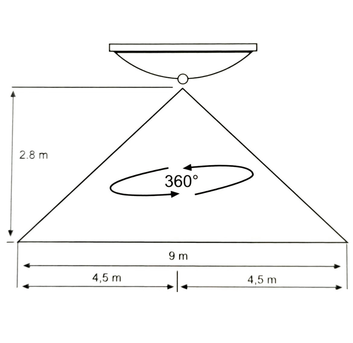 Ceiling light with PIR motion sensor / light with IR sensor (2xE27)