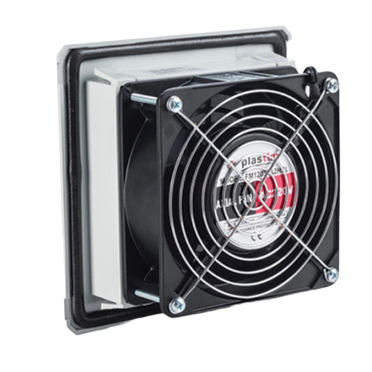 Fan with filter + clamp, 100 (140) m3/h 160x160, 230V 50/60Hz IP54 PTF1500T Plastim