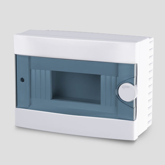 ARS Modulaarne lülituskapp 9 MOD (9 kaitsmeid), pinnapealne lülituskapp, plastist, läbipaistev uks IP40, 341214