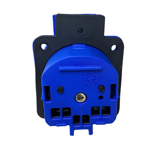 Hermeetiline pistikupesa 2P+Z, 230/220v, maandusega, IP44, klapiga, sinine, 250V Prantsuse
