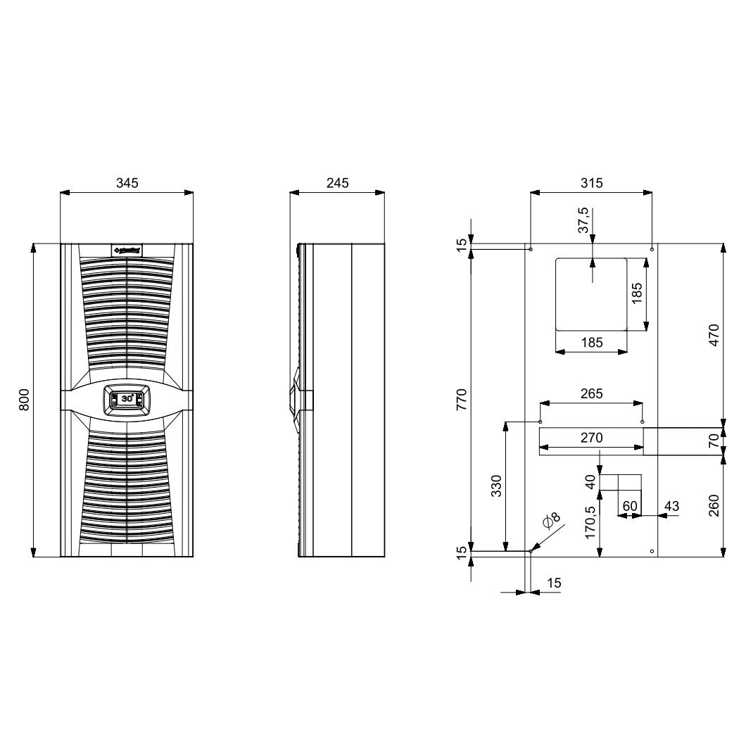 Kliimaseadmed jaotuskilpidele / Cooler 1100W, PAD1100.01, Plastim