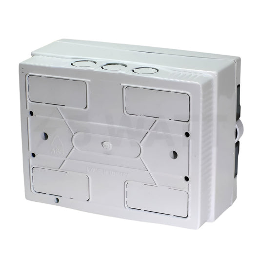 ARS modulaarne lülituskapp 2-6 MOD (6 kaitsmeid), pinnapealne lülituskapp, plastik, läbipaistev uks IP40, 341212