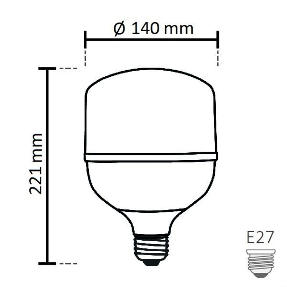 NOAS 60W (450W) LED-lambi TORCH tüüpi, külmvalge / 6500K, 5400 Lm, YL95-6001