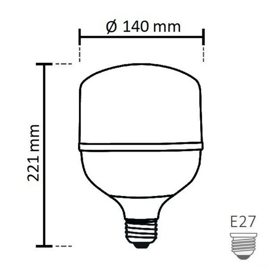 NOAS 60W (450W) LED-lambi TORCH tüüpi, külmvalge / 6500K, 5400 Lm, YL95-6001