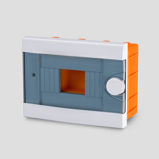 ARS modulaarne jaotuskapp 2-6 MOD (2-6 kaitsmeid), plastikust sisseehitatud lülituskapp, läbipaistev uks IP40, 341213