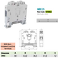 ONKA 25mm2 screw terminal block DIN rail terminal with 2 wires, gray, 1010062