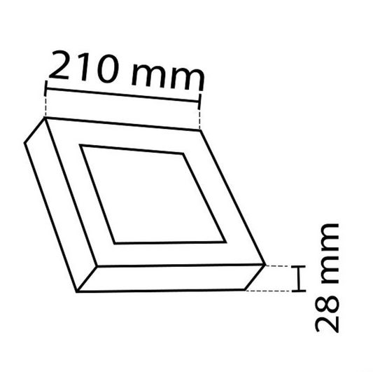 NOAS plafoniera, LED-paneel 18W / 1620Lm külmvalge / 6500K laepaneel ruut, YL15-1800