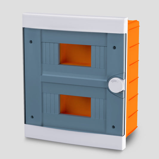 ARS modulaarne jaotuskapp 16 MOD (16 kaitsmeid), plastikust sisseehitatud lülituskapp, läbipaistev uks IP40, 341206