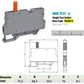 ONKA 6mm2 screw terminal block with test terminal on DIN-ladder 2-wire gray, 1010213