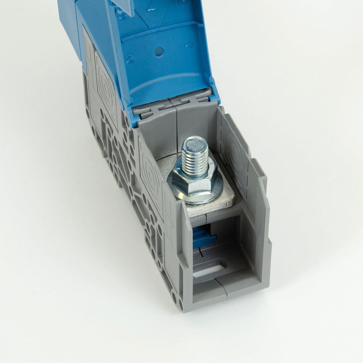 ONKA 150mm2 M12 screw terminal block DIN terminal block, with protective cover, blue, 1030091