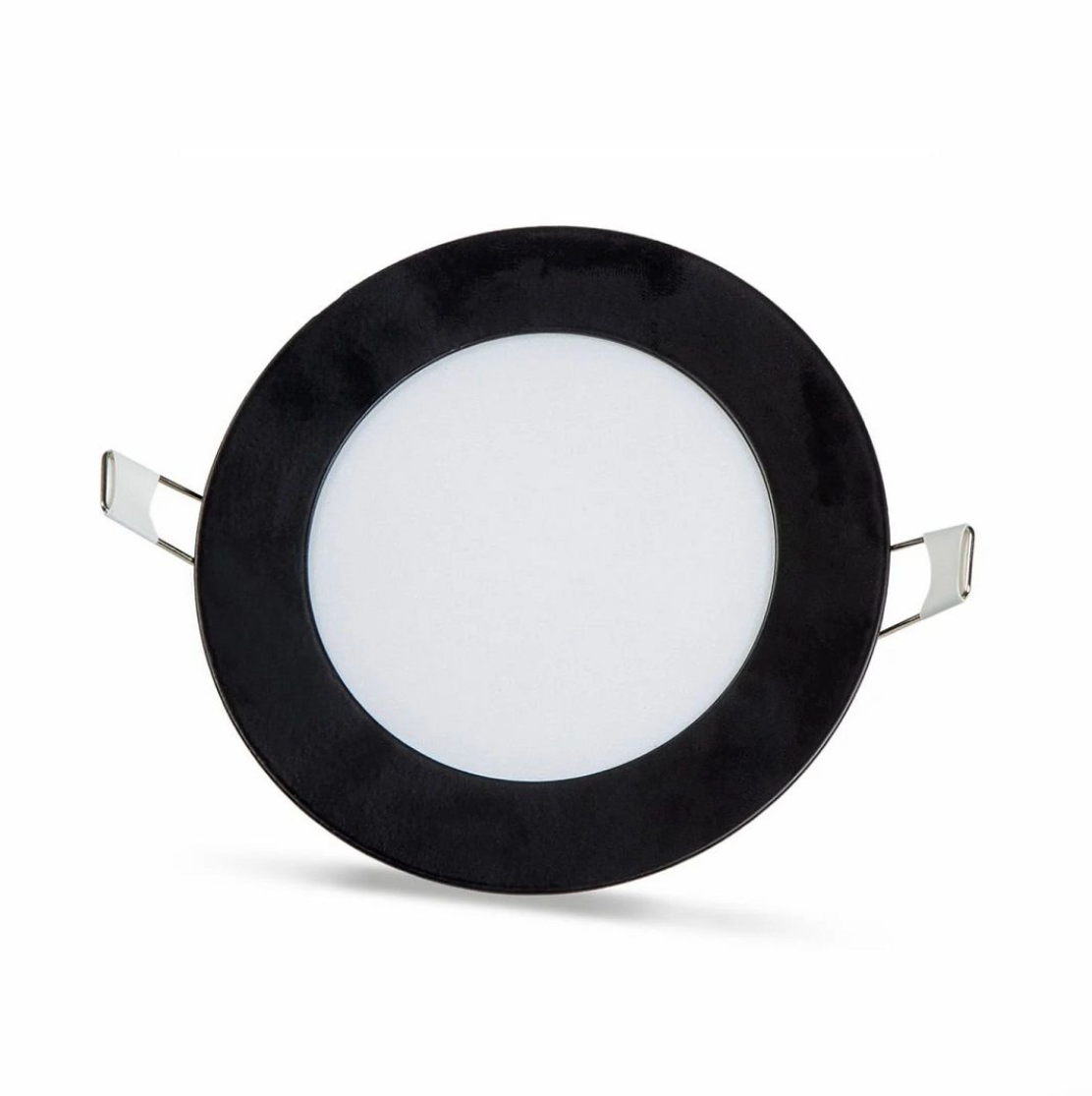 2 tk - ümmargune LED paneel 6W / 540Lm külmvalge must raam ümmargune süvistatud (toiteallikas kaasas) 6500K YL10-0600-S