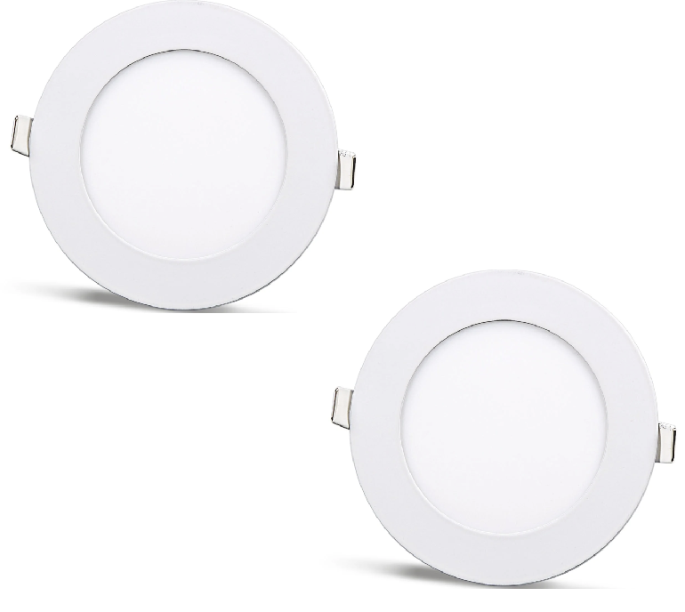 2 pcs - round LED panel 6W / 540Lm cool white round recessed (power supply included) 6500K YL10-0600
