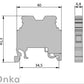 ONKA 4mm2 PE kruviklemmiplokk DIN-klemmiühendused 2-juhtmelised hallid, 1010220