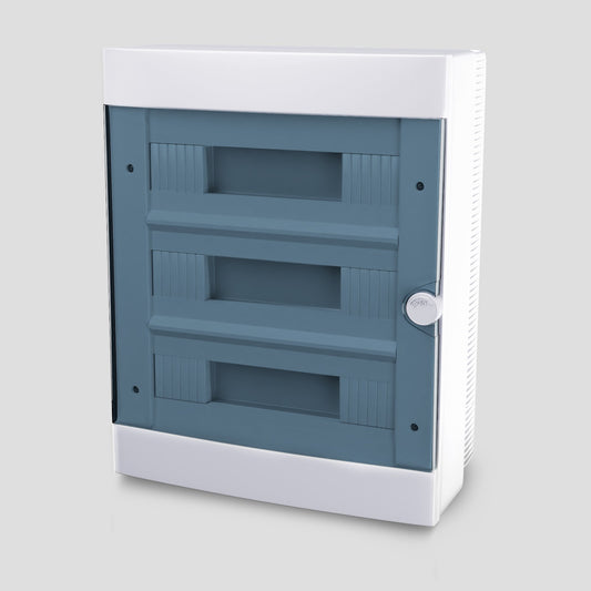 ARS modulaarne lülituskapp 36 MOD (36 kaitsmeid), pinnapealne lülituskapp, plastist, läbipaistev uks IP40, 347414