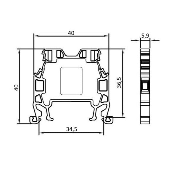 ONKA 2.5 mm2 screw terminal block DIN terminal connections 2-wire blue, 1010015