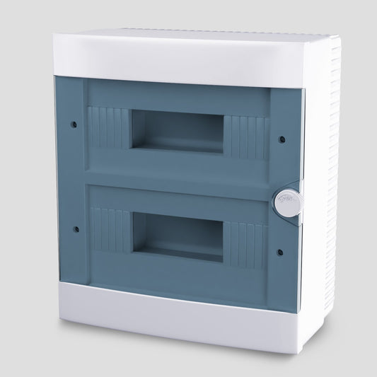 ARS modulaarne lülituskapp 24 MOD (24 kaitsmeid), pinnapealne lülituskapp, plastist, läbipaistev uks IP40, 341207