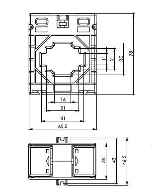 ONKA voolutrafo - Voolutrafo 300/5A, 40MM, KLASS 0,5S, 1,5VA (TK403005302 / 80011765)