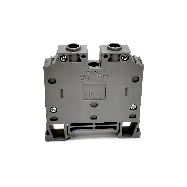 ONKA 25mm2 screw terminal block DIN rail terminal with 2 wires, gray, 1010062