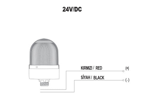 Wolf ø70 NUT.CONN.SIGNAL BEACON WITH BUZZ., 40-250V AC/DC., BLUE WITH 10CM EXT.TUBE.