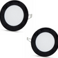 2 tk - ümmargune LED paneel 6W / 540Lm külmvalge must raam ümmargune süvistatud (toiteallikas kaasas) 6500K YL10-0600-S