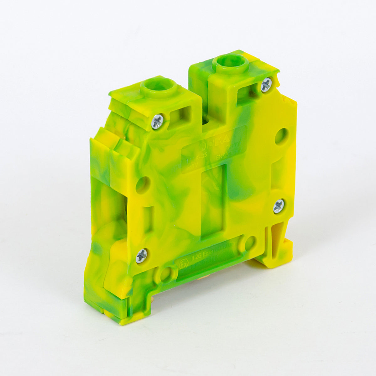 ONKA 35mm2 PE screw terminal block for DIN terminal strip 2-wire gray, 1010533